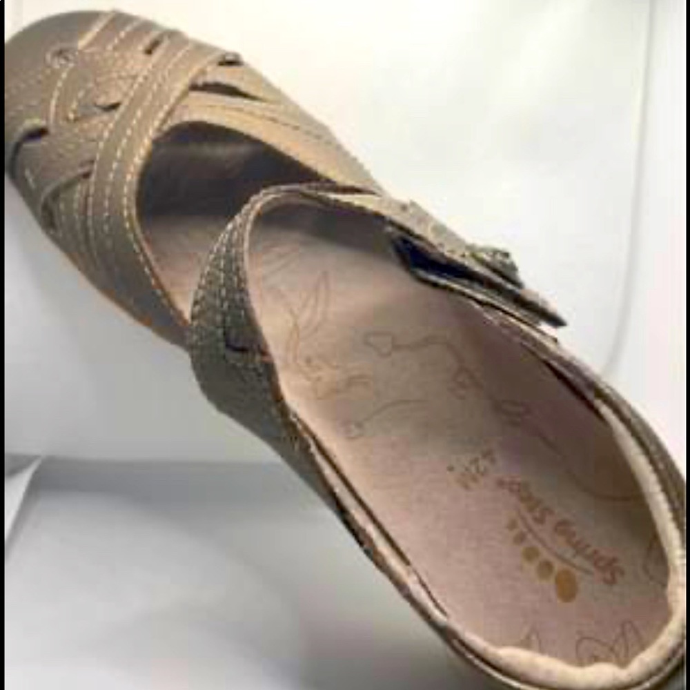 Gold Spring Step Mary Jane Flats
